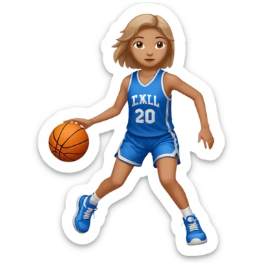 basketball playing girl sticker