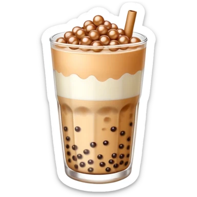 milk tea with tapioca pearls sticker