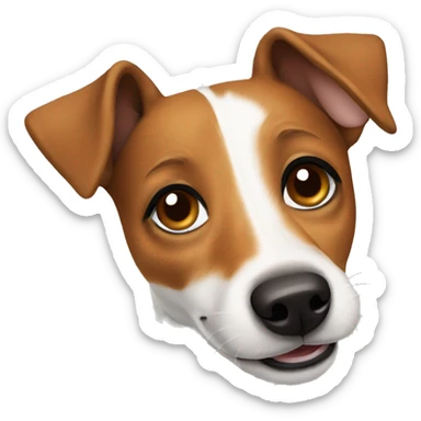 Jack Russell dog with brown eyes running sticker