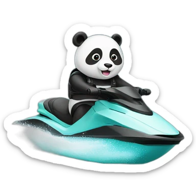 panda on a jetski sticker