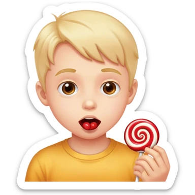 Kid eating cand sticker
