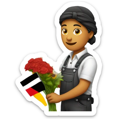 florist with germany flag sticker