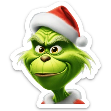 The grinch with Santa hat sticker