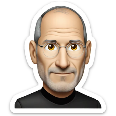 steve jobs with stars in his etes sticker