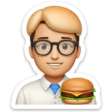 Hanburger mixed with a nerd sticker