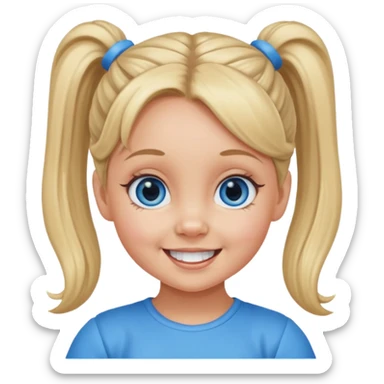 Baby Spice with blue eyes, ponytails hair sticker