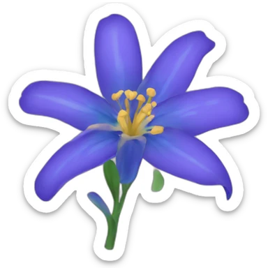 Flor azul estrelada sticker