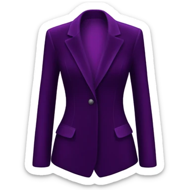 Realistic isolated dark purple velvet feminine fashion blazer. sticker