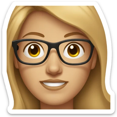 Auburn haired white woman with square glasses sticker