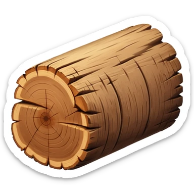 thick wood log lying horizontally sticker