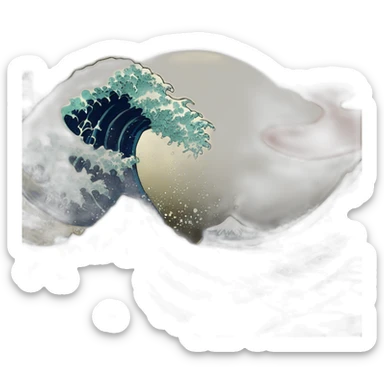 Hokusai wave sticker