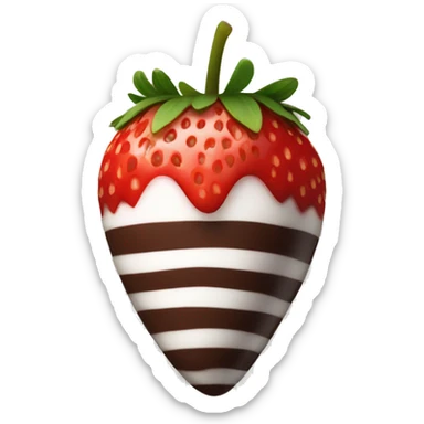 Single Chocolate covered strawberry with white stripes sticker