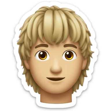 Humana de pelo corto ondulado y con flequillo sticker