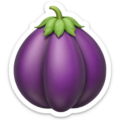 Eggplant on a peach sticker