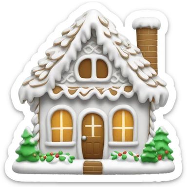 White gingerbread house sticker