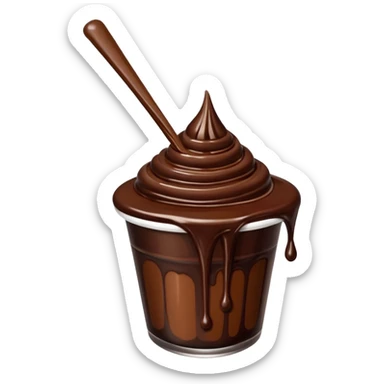a chocolate syrup drizzle, simple, clear sticker