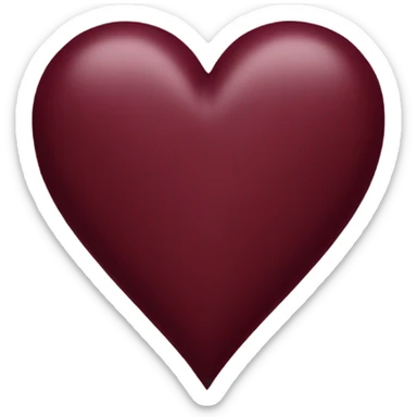 burgundy heart sticker