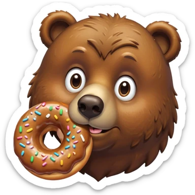 A lazy bear eats donut sticker