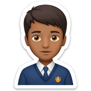 Indian male teenage student, brown skin, dark hair sticker