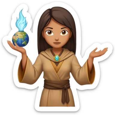 earth bender woman who has powers to shape mold sticker