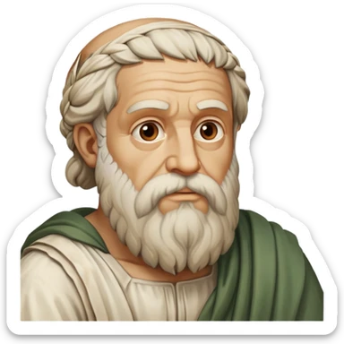 Plato with distinctive features and gesture inspired by Raffaello's School of Athens sticker