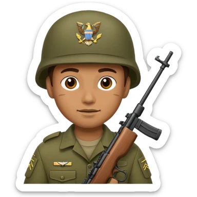Soldier with rifle sticker