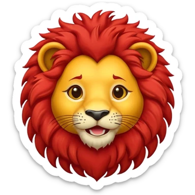 cute Galatasaray lion mascot emoji with red and yellow details sticker