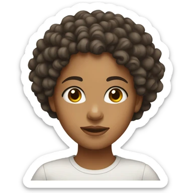 Curly hair mixed girl sticker