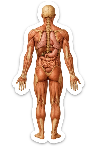 corpo umano anatomico con schiena piatta sticker