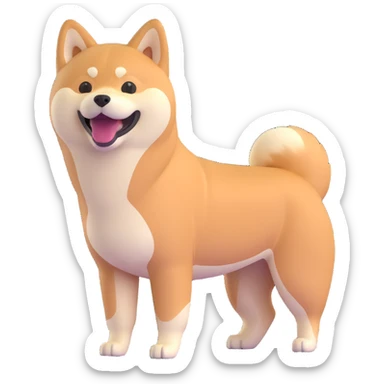 shiba inu standing, laughing sticker