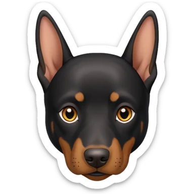 Dobermann hängeohren sticker