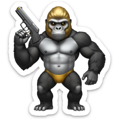 Gorilla with a Glock sticker