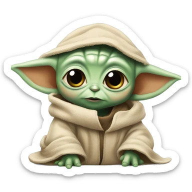 Baby Yoda shy  sticker