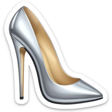 Chrome high heels sticker