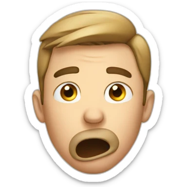 A man shocked covering his mouth sticker