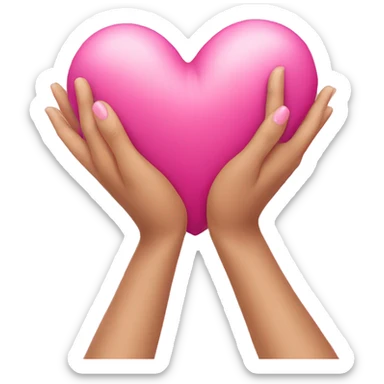 pink heart hands sticker