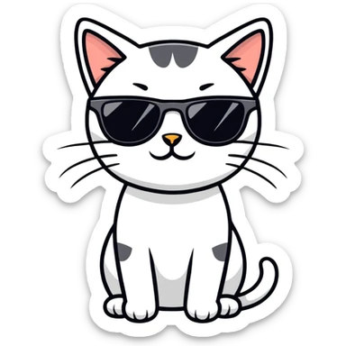 Cat with sunglasses sticker
