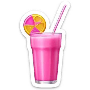 Pink drink with candy sticker