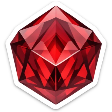 iOS sticker, dark fantasy crystal, monochrome red, minimal sticker