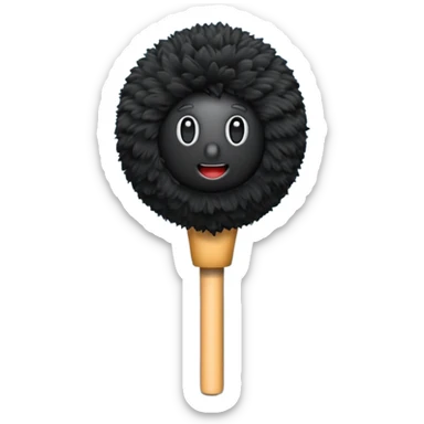 boom fluffy microphone with stick sticker