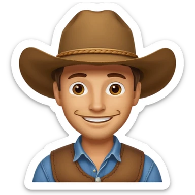 Cowboy tipping his hat sticker