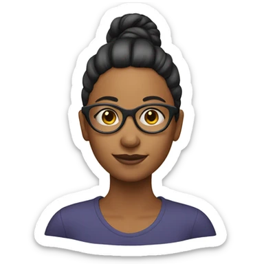 a bespectacled ponytail woman sticker