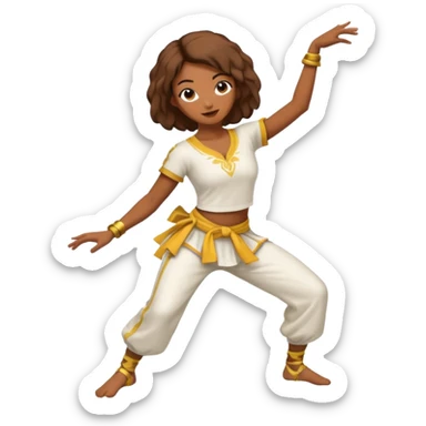 Mulher dançando capoeira com roupa de capoeira  sticker