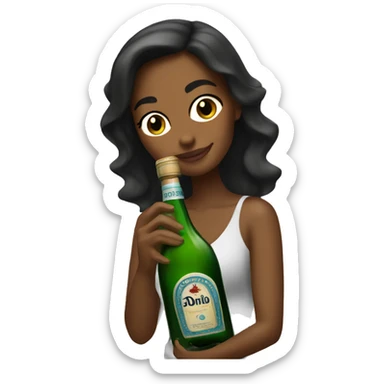 Girl drinking Don Julio bottle sticker