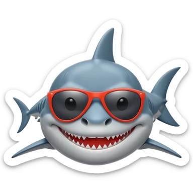 Shark with sunglasses and body sticker