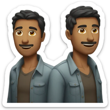 two men diferent hight sticker