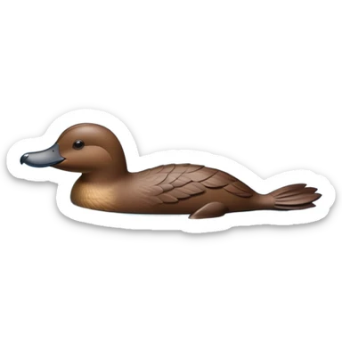 cinematic-platypus-realistic-full-body-floating-emoji,-streamlined-brown-body-gliding-through-calm-river-waters,-wide-duckbill-tipped-up-curiously,-webbed-paws-paddling-gently,-dense-water-resistant-fur-slick-and-shimmering,-flat-tail-rippling-the-water’s-surface,-simplified-yet-realistic-focused-features,-highly-detailed,-glowing-with-an-earthy-wet-radiance sticker