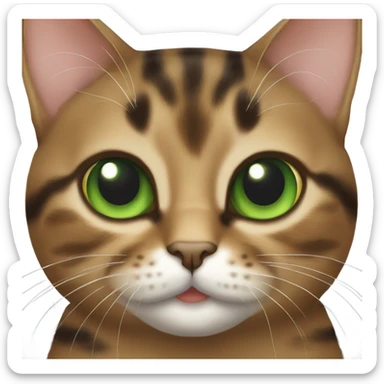 Torbie cat with green eyes sticker