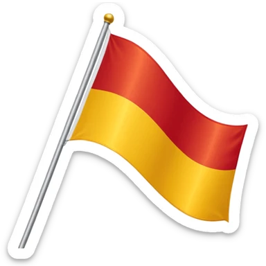 Red, white, and golden yellow vertically sequenced tricolour flag inspired by the flag of Italy sticker