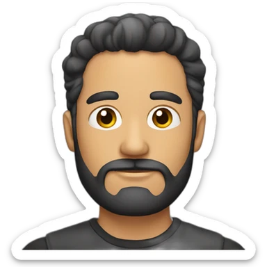 hombre con barba y coleta sticker